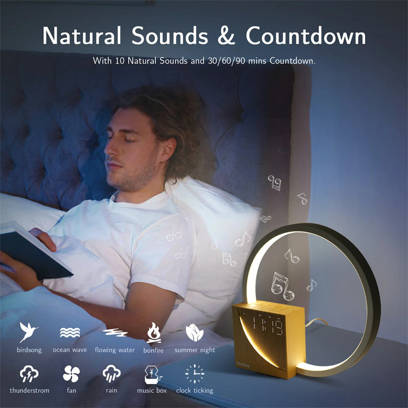 Bedside Touch Control Table Lamp With Natural Sounds And Alarm Clock
