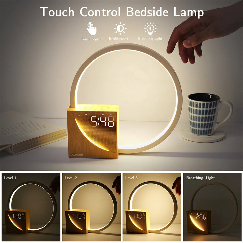 Bedside Touch Control Table Lamp With Natural Sounds And Alarm Clock